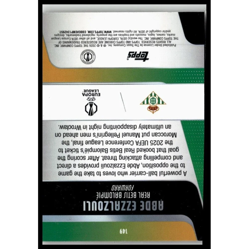 2025-26 Topps Chrome UEFA Club Competitions Abde Ezzalzouli #149 Betis